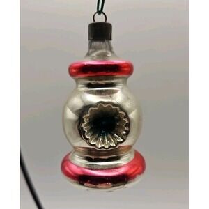 Vtg. Premier Glass Works Double Indented RAILROAD LANTERN Christmas Ornament (4)